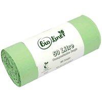 Bioliner 50L Compostable Bags 1 Roll , Green