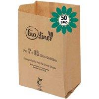 Bioliner 7 10L Compostable Paper Bags X 50 Bags, Brown