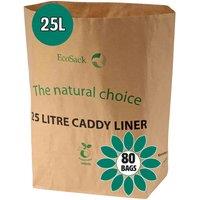 All-Green 25L Paper Compostable Bags 80 Bags , Brown