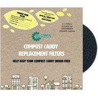 All-green Strawberry Ceramic Caddy Filters - 2 Pack, Black