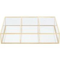 Interiors by PH 3 Compartments Clear Glass Makeup Organiser, Clear