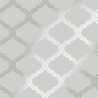 Holden Decor Glistening Geo Grey / Silver Wallpaper 10m x 53cm, Grey