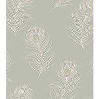 Holden Decor Pavona Sage Wallpaper 10m x 53cm, Green
