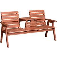 Outsunny Convertable 3-seater Wood Bench Table Garden W/ Armrests Patio, Orange