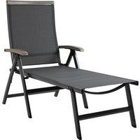 Outsunny Outdoor Folding Sun Lounger W/ Adjustable Backrest And Aluminium Grey, Grey
