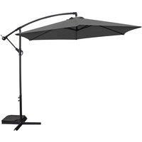 Groundlevel 3M Banana Garden Parasol - Grey, Grey