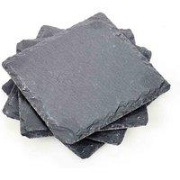 Homiu Slate Coasters X 4 - Black, Black