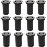 vidaXL Outdoor Ground Lights 12 pcs Round, Silver