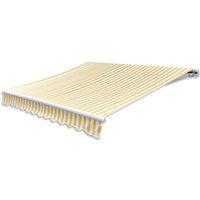 vidaXL Folding Awning Manual Operated 300 cm Yellow/White, Yellow