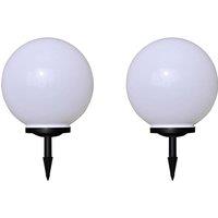 vidaXL Outdoor Pathway Lamps 2 pcs LED 40 cm with Ground Spike, White