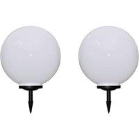 vidaXL Outdoor Pathway Lamps 2 pcs LED 50 cm with Ground Spike, White