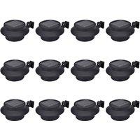 vidaXL Outdoor Solar Fence Lamps 12 pcs LED Black, Black
