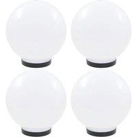 vidaXL LED Bowl Lamps 4 pcs Spherical 25 cm PMMA, White
