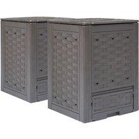 vidaXL Garden Composters 2 Pcs Brown 60X60X83cm 600 L, Brown