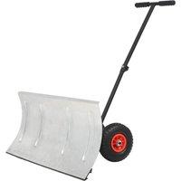vidaXL Manual Snowplough with Wheels 100x44cm, Black