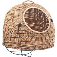 vidaXL Cat Transporter 60x45x45cm Natural Willow, Brown