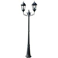 vidaXL Garden Light Post 2-arms 230 cm Dark Green/Black Aluminium, Green