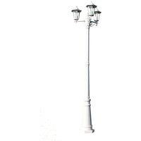 vidaXL Garden Light Post 3-arms 215 cm White Aluminium, White