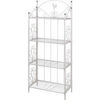 vidaXL Plant Rack Square White, White