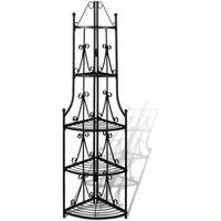 vidaXL Corner Plant Rack Black, Black