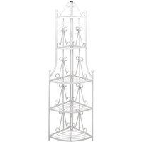 vidaXL Corner Plant Rack White, White