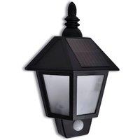 vidaXL Solar Wall Lamp with Motion Sensor, Black