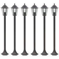 vidaXL Garden Post Lights 6 pcs E27 110 cm Aluminium Bronze, Brown