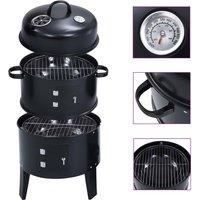 vidaXL 3-in-1 Charcoal Smoker BBQ Grill 40X80cm