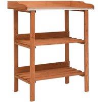 vidaXL Plant Stand 76X37X89cm Firwood, Brown