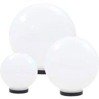 vidaXL LED Bowl Lamp Set 3 Pieces Spherical 20/30/40 cm PMMA, White