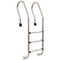 vidaXL Pool Ladder 3 Steps Stainless Steel 304 120cm, Silver