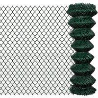 vidaXL Chain Link Fence Steel 1,25X15 M Green, Green