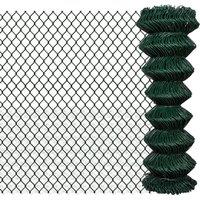 vidaXL Chain Link Fence Steel 1,25X25 M, Green