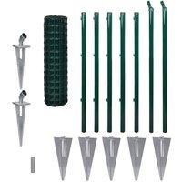 vidaXL Euro Fence Steel 10X1.0 M Green, Green