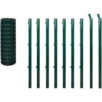 vidaXL Euro Fence Steel 10X1.0 M Green, Green