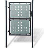 vidaXL Black Single Door Fence Gate 100 X 225cm, Black