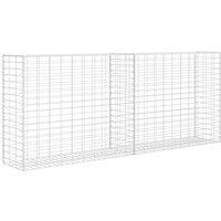 vidaXL Gabion Basket Galvanised Steel 85x30x200 cm, Silver