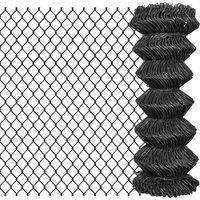 vidaXL Chain Link Fence Steel 25X1 M Grey, Grey