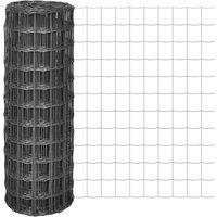 vidaXL Euro Fence Steel 25X1 M Grey, Grey