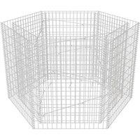 vidaXL Hexagonal Gabion Raised Bed 160X140X100cm, Silver