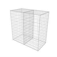 vidaXL Gabion Basket Galvanised Steel 100x50x100 cm, Silver