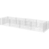 vidaXL Gabion Raised Bed Steel 360x90x50 cm, Silver