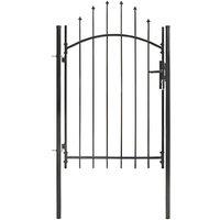 vidaXL Garden Gate Steel 1X2 M Black, Black