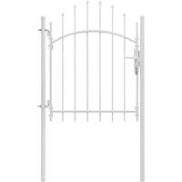 vidaXL Garden Gate Steel 1X1.75 M White, White