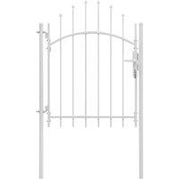 vidaXL Garden Gate Steel 1X2 M White, White