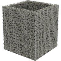 vidaXL Gabion Raised Bed Galvanised Steel 90x90x100 cm, Silver
