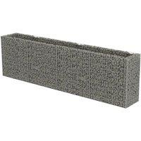 vidaXL Gabion Raised Bed Galvanised Steel 360X50X100cm, Silver