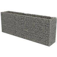 vidaXL Gabion Raised Bed Galvanised Steel 270x50x100 cm, Silver