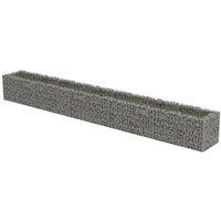 vidaXL Gabion Raised Bed Galvanised Steel 450x50x50 cm, Silver