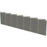 vidaXL Gabion Wall Galvanised Steel 450X30X100cm, Silver